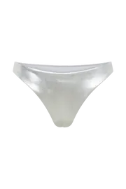 Meshki Bikini Bottoms Women Bambi Metallic Cheeky Cut Bikini Bottoms 8211 Silver Silver