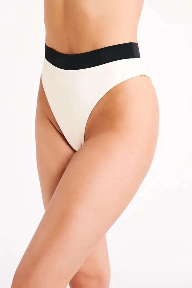 Meshki Bikini Bottoms Women Giulia Recycled Contrast Bikini Bottom 8211 Ivory Ivory