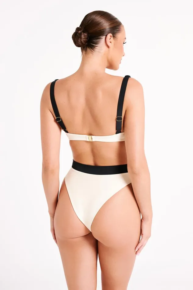 Meshki Bikini Bottoms Women Giulia Recycled Contrast Bikini Bottom 8211 Ivory Ivory