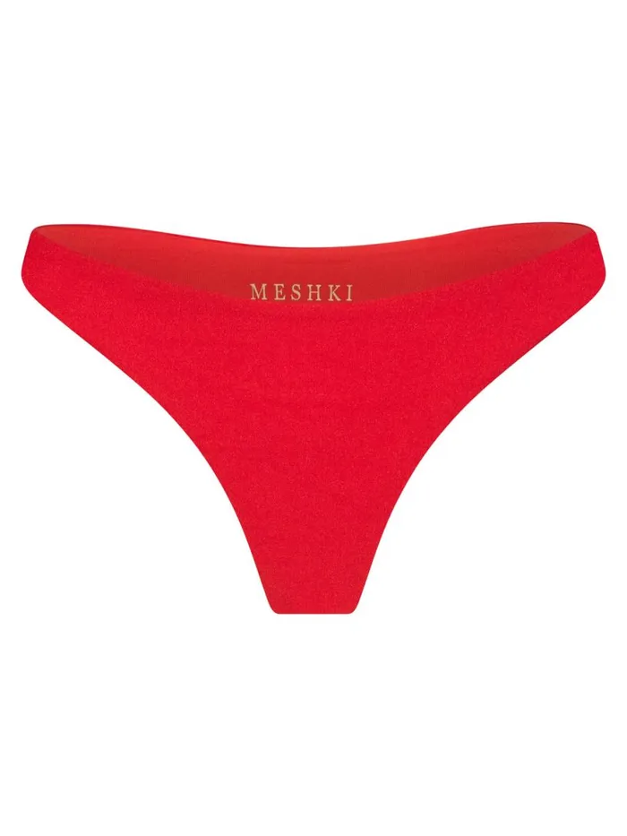 Meshki Bikini Bottoms Women Ivanna Thong Bikini Bottoms 8211 Red Red Meshki Bikini Bottoms Women Ivanna Thong Bikini Bottoms 8211 Red Red