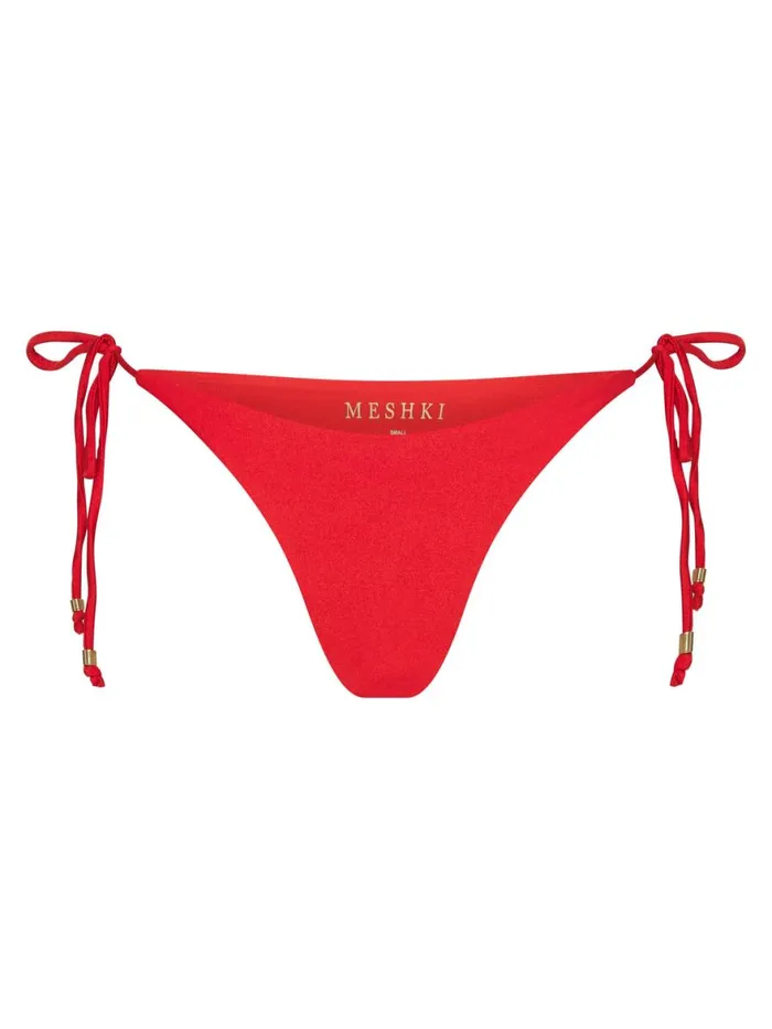 Meshki Bikini Bottoms Women Peyton Tie Up Bikini Bottom 8211 Red Red Meshki Bikini Bottoms Women Peyton Tie Up Bikini Bottom 8211 Red Red