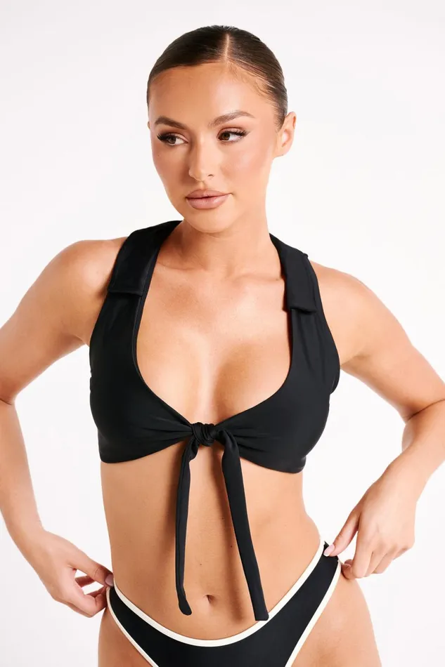 Meshki Bikini Tops Women Clarita Recycled Tie Up Bikini Top 8211 Black Black Meshki Bikini Tops Women Clarita Recycled Tie Up Bikini Top 8211 Black Black