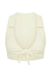 Meshki Bikini Tops Women Clarita Recycled Tie Up Bikini Top 8211 Ivory Ivory