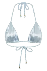 Meshki Bikini Tops Women Sachi Triangle Bikini Top With Braided Ties 8211 Arctic Blue Arcticblue