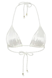 Meshki Bikini Tops Women Sachi Triangle Bikini Top With Braided Ties 8211 Ivory Ivory