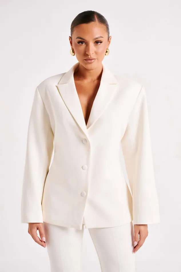 Meshki Blazers Women Addie Suiting Blazer 8211 Ivory Ivory