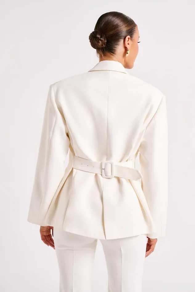 Meshki Blazers Women Addie Suiting Blazer 8211 Ivory Ivory