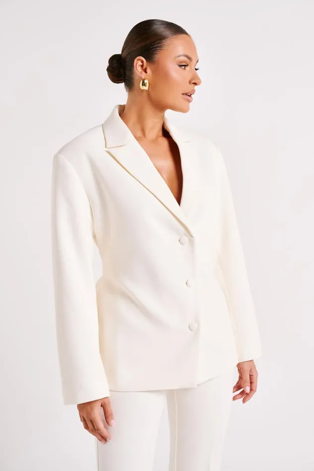 Meshki Blazers Women Addie Suiting Blazer 8211 Ivory Ivory