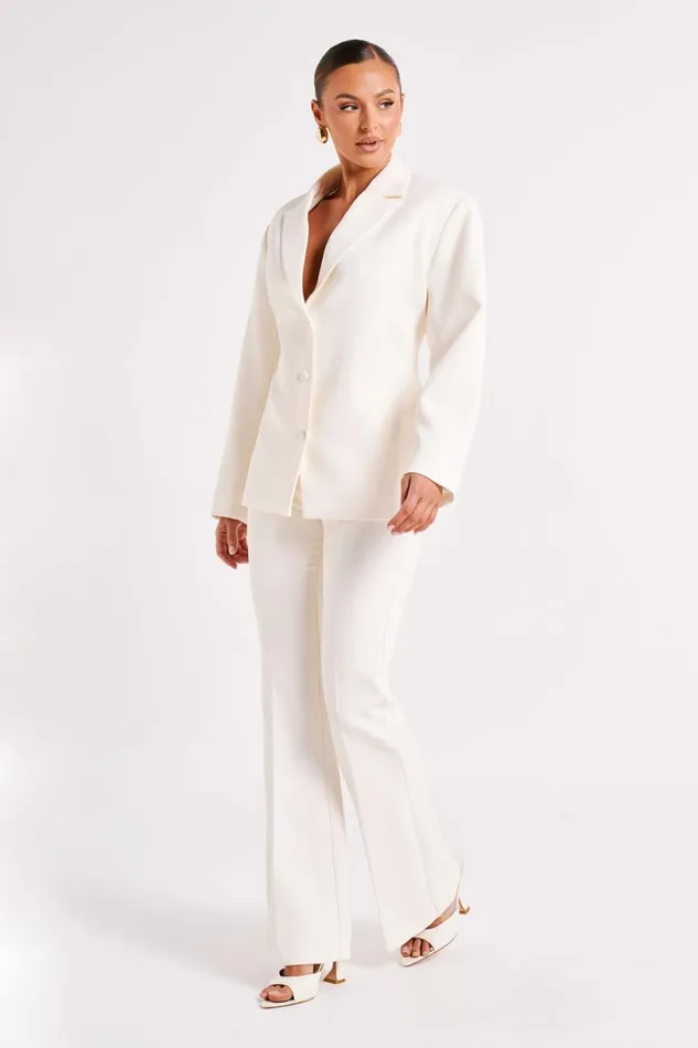 Meshki Blazers Women Addie Suiting Blazer 8211 Ivory Ivory