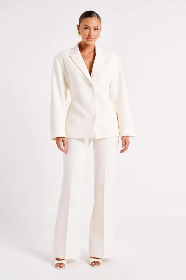 Meshki Blazers Women Addie Suiting Blazer 8211 Ivory Ivory