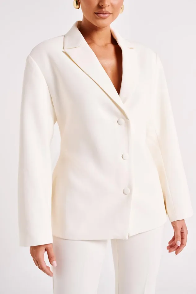 Meshki Blazers Women Addie Suiting Blazer 8211 Ivory Ivory