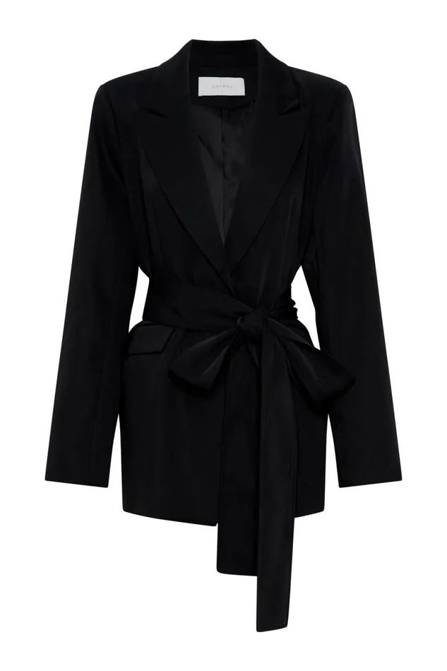 Meshki Blazers Women Arna Oversized Belted Blazer 8211 Black Black