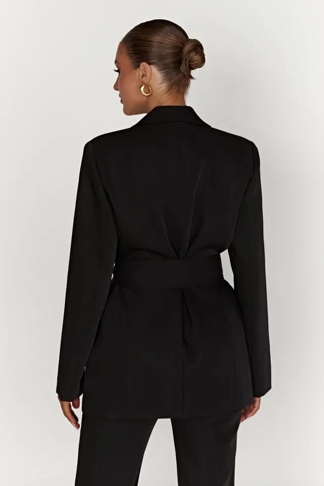 Meshki Blazers Women Arna Oversized Belted Blazer 8211 Black Black