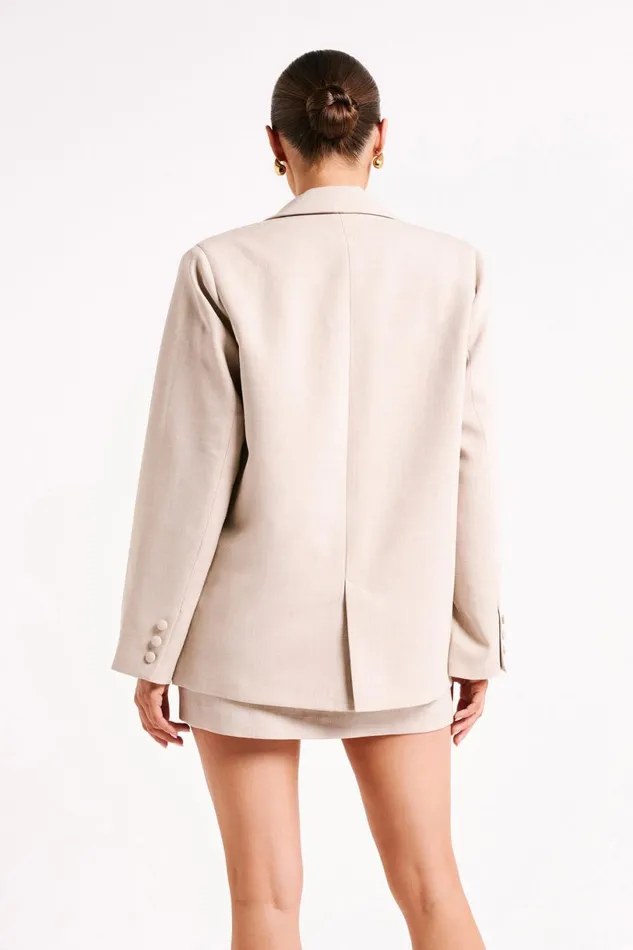 Meshki Blazers Women Drew Oversized Textured Blazer 8211 Natural Natural