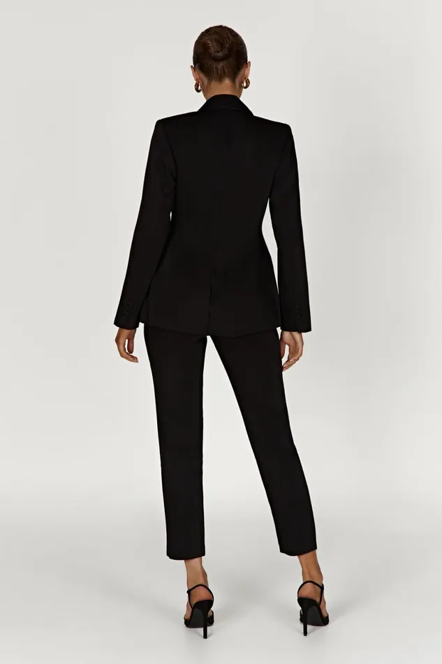 Meshki Blazers Women Helda Fitted Cinched Waist Blazer 8211 Black Black