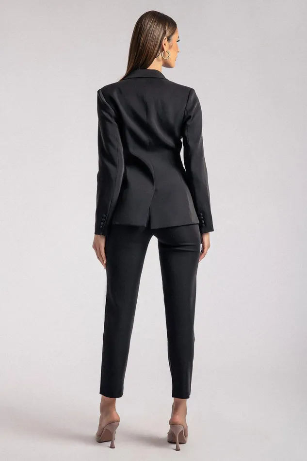 Meshki Blazers Women Helda Fitted Cinched Waist Blazer 8211 Black Black