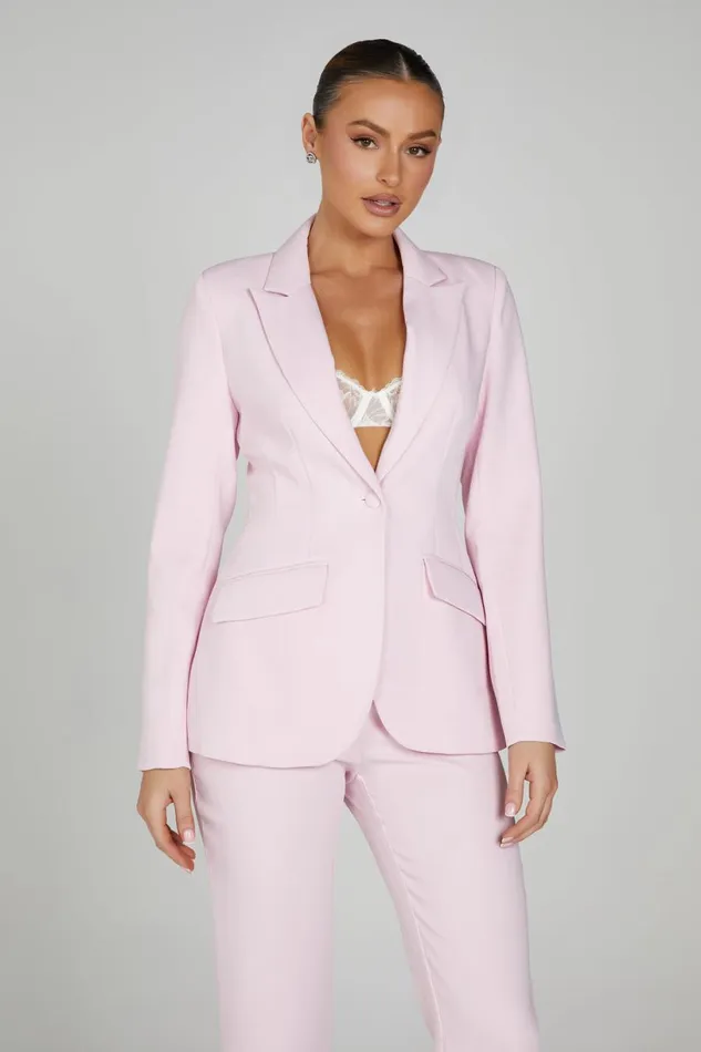 Meshki Blazers Women Helda Fitted Cinched Waist Blazer 8211 Blush Pink Blushpink Meshki Blazers Women Helda Fitted Cinched Waist Blazer 8211 Blush Pink Blushpink