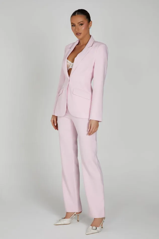 Meshki Blazers Women Helda Fitted Cinched Waist Blazer 8211 Blush Pink Blushpink Meshki Blazers Women Helda Fitted Cinched Waist Blazer 8211 Blush Pink Blushpink