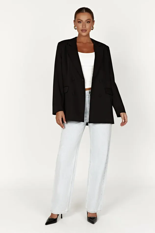 Meshki Blazers Women Madison Oversized Blazer 8211 Black Black