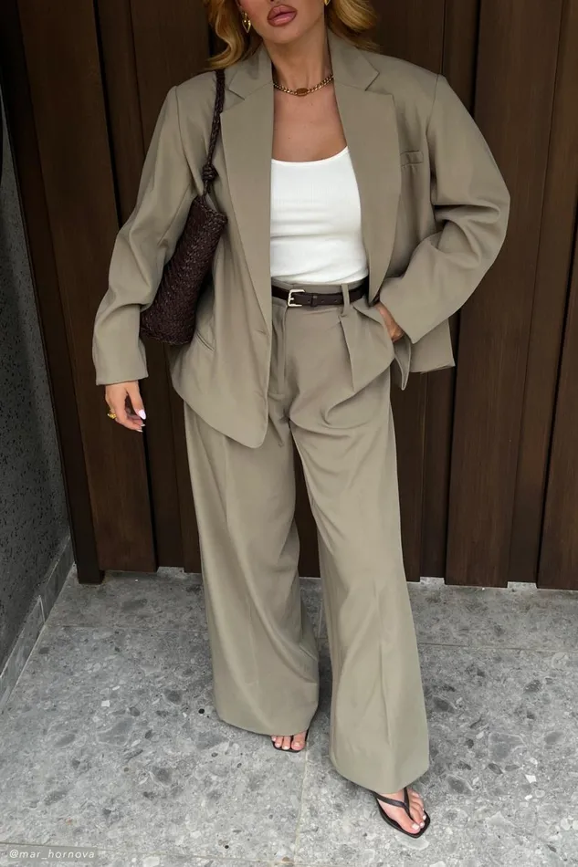 Meshki Blazers Women Simone Oversized Blazer 8211 Olive Olive