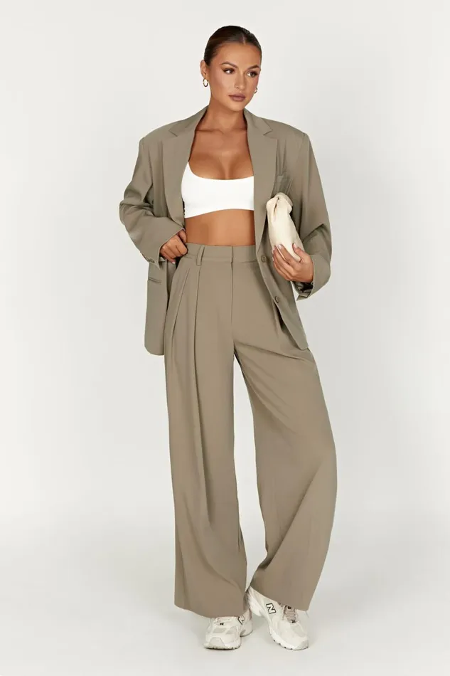 Meshki Blazers Women Simone Oversized Blazer 8211 Olive Olive