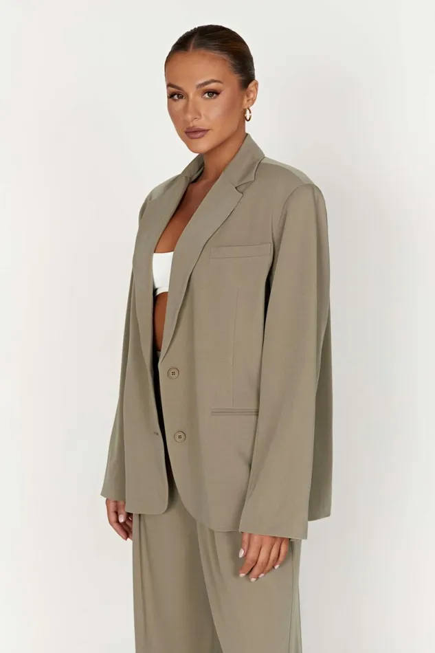 Meshki Blazers Women Simone Oversized Blazer 8211 Olive Olive