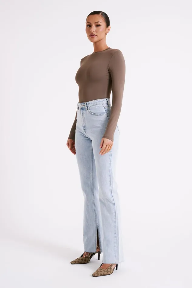 Meshki Bodysuits Women Delilah Long Sleeve Crew Neck Bodysuit 8211 Coco Coco