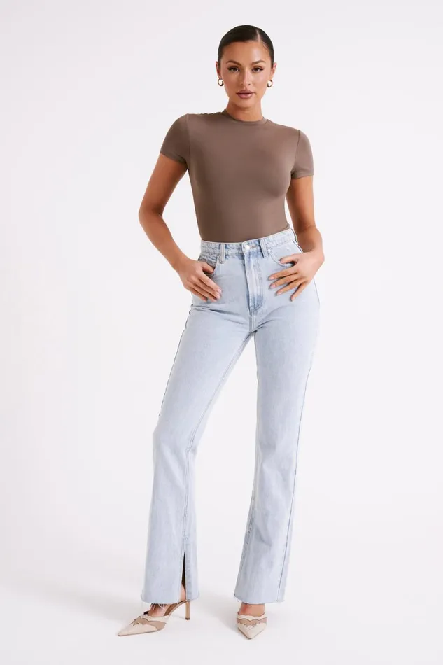 Meshki Bodysuits Women Francesca Crew Neck Short Sleeve Bodysuit 8211 Coco Coco