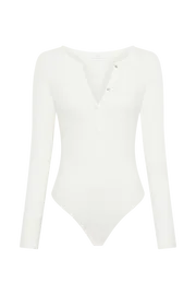 Meshki Bodysuits Women Naomi Long Sleeve Bodysuit 8211 White White