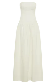 Meshki Bridal Shower Women Audrina Strapless Linen Maxi Dress 8211 White White
