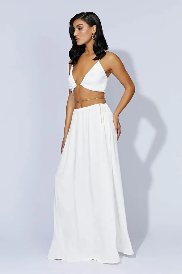 Meshki Brides Women Colette Chain Maxi Dress 8211 White White Meshki Brides Women Colette Chain Maxi Dress 8211 White White