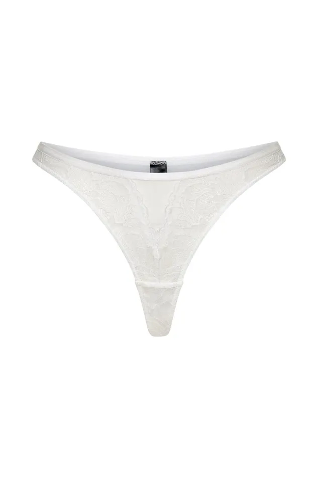 Meshki Brides Women Milana Lace Cheeky Cut Bottoms 8211 White White