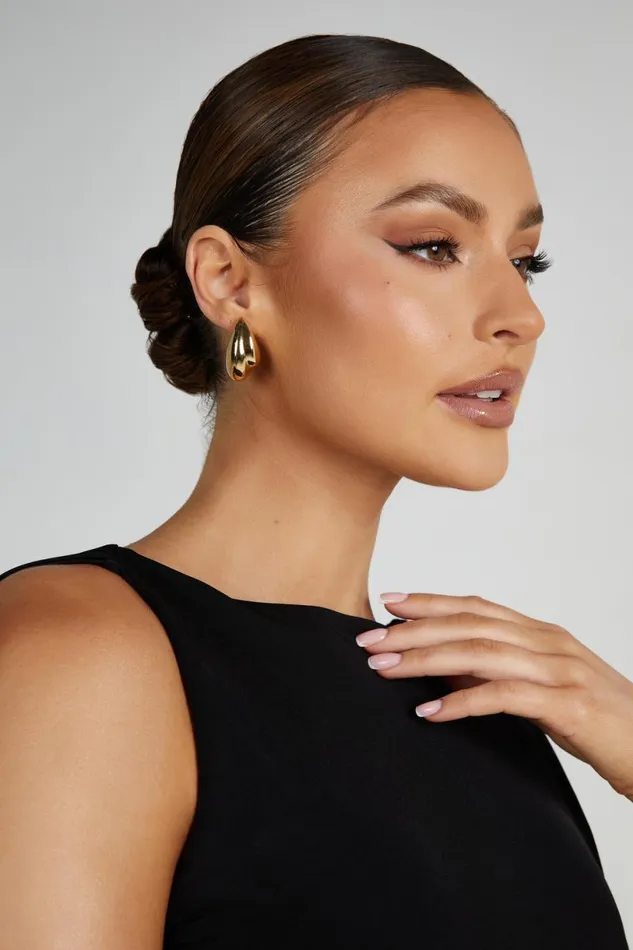 Meshki Bridesmaids Women Zadie Double Teardrop Earrings 8211 Gold Gold