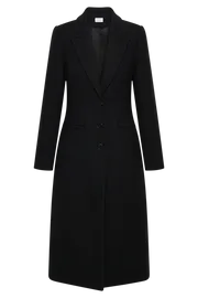 Meshki Coats and Jackets Women Adelaide Cinched Wool Coat 8211 Black Black