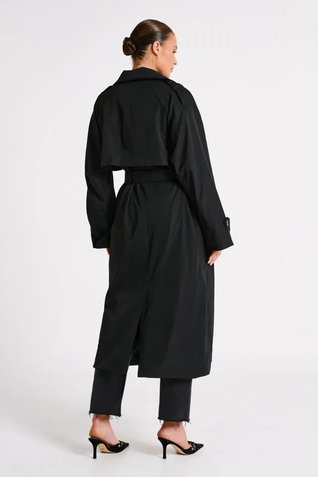 Meshki Coats and Jackets Women Andreas Oversized Trench Coat 8211 Black Black Meshki Coats and Jackets Women Andreas Oversized Trench Coat 8211 Black Black