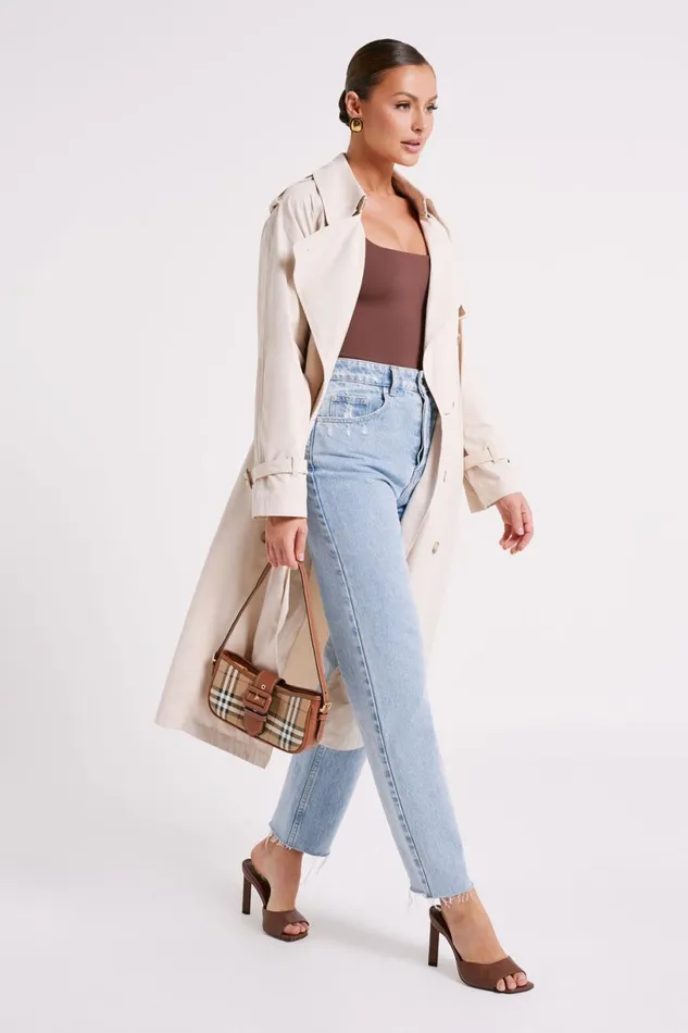 Meshki Coats and Jackets Women Channing Trench Coat With Belt 8211 Cream Cream