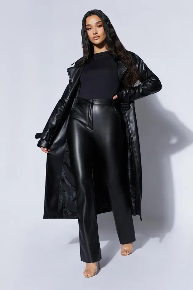 Meshki Coats and Jackets Women Isla Pu Trench 8211 Black Black