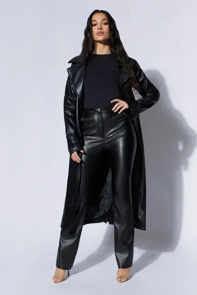 Meshki Coats and Jackets Women Isla Pu Trench 8211 Black Black