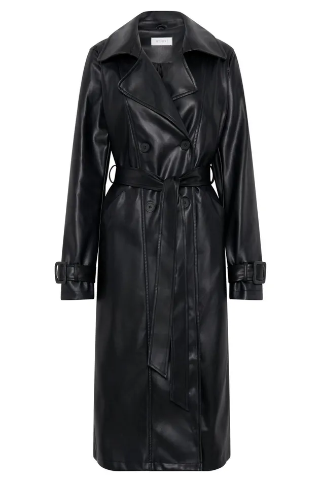 Meshki Coats and Jackets Women Isla Pu Trench 8211 Black Black