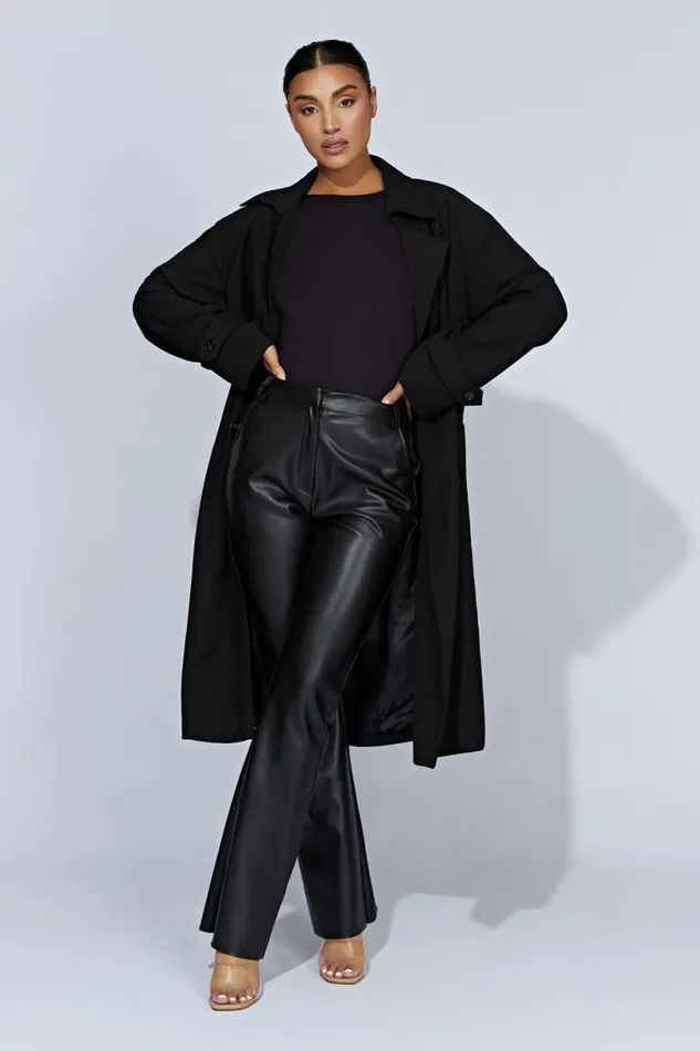Meshki Coats and Jackets Women Keily Super Oversized Trench Coat 8211 Black Black
