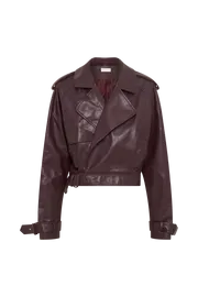 Meshki Coats and Jackets Women Taylor Oversized Faux Leather Jacket 8211 Dark Chocolate Darkchocolate