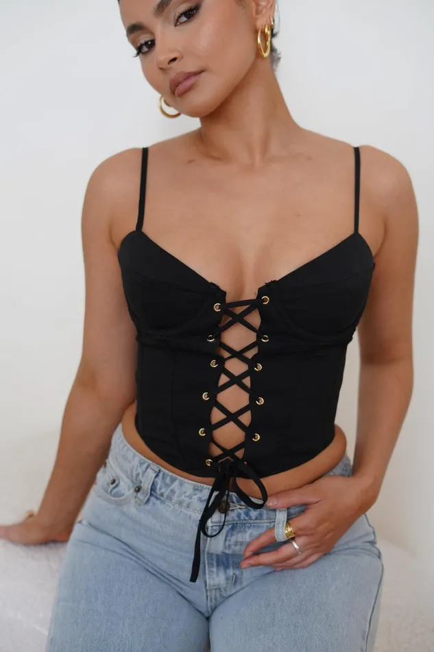 Meshki Corsets Women Janice Longline Corset Top 8211 Black Black Meshki Corsets Women Janice Longline Corset Top 8211 Black Black