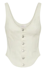 Meshki Corsets Women Leilani Corset Denim Top 8211 Ecru Ecru