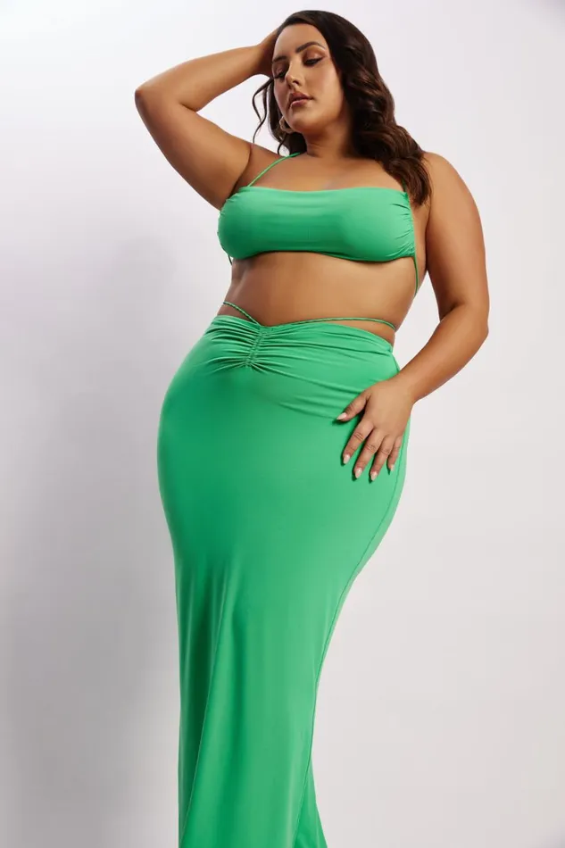Meshki Crop Tops Women Amber Ruched Halter Crop Top 8211 Green Green Meshki Crop Tops Women Amber Ruched Halter Crop Top 8211 Green Green