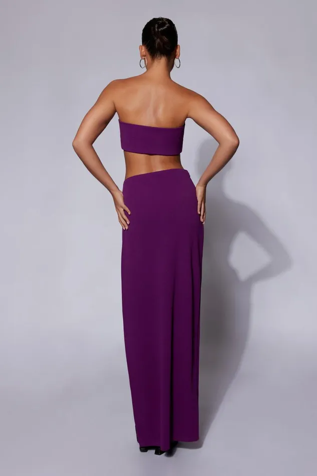 Meshki Crop Tops Women Anastasia Diamante Rope Bandeau 8211 Grape Grape Meshki Crop Tops Women Anastasia Diamante Rope Bandeau 8211 Grape Grape