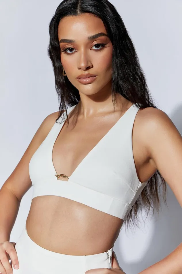 Meshki Crop Tops Women Arla Hardware Bralette 8211 White White