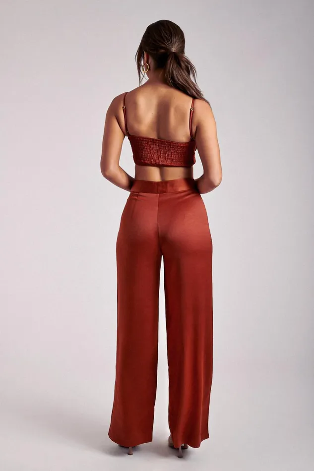 Meshki Crop Tops Women Ashley Satin Crop Top 8211 Copper Copper Meshki Crop Tops Women Ashley Satin Crop Top 8211 Copper Copper