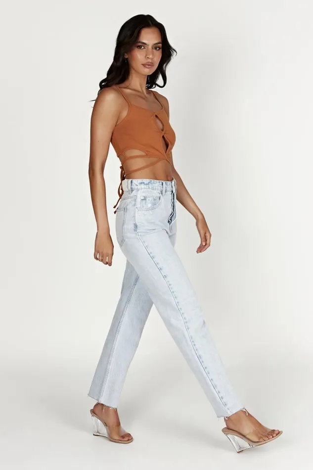 Meshki Crop Tops Women Ayesha Cut Out Singlet 8211 Biscuit Biscuit Meshki Crop Tops Women Ayesha Cut Out Singlet 8211 Biscuit Biscuit