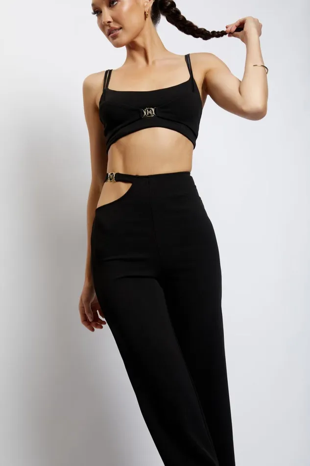Meshki Crop Tops Women Blythe Double Strap Crop Top 8211 Black Black Meshki Crop Tops Women Blythe Double Strap Crop Top 8211 Black Black