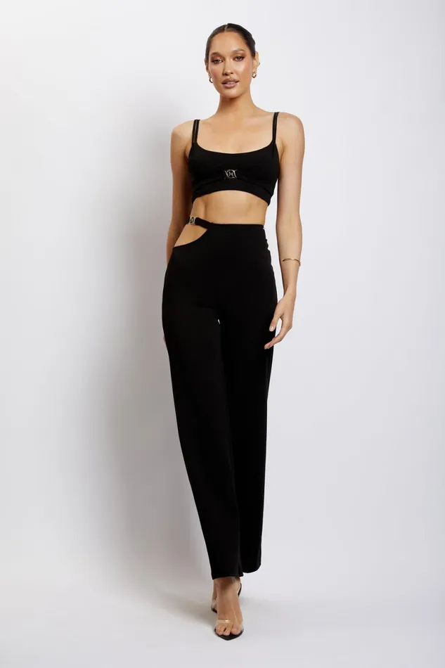 Meshki Crop Tops Women Blythe Double Strap Crop Top 8211 Black Black Meshki Crop Tops Women Blythe Double Strap Crop Top 8211 Black Black